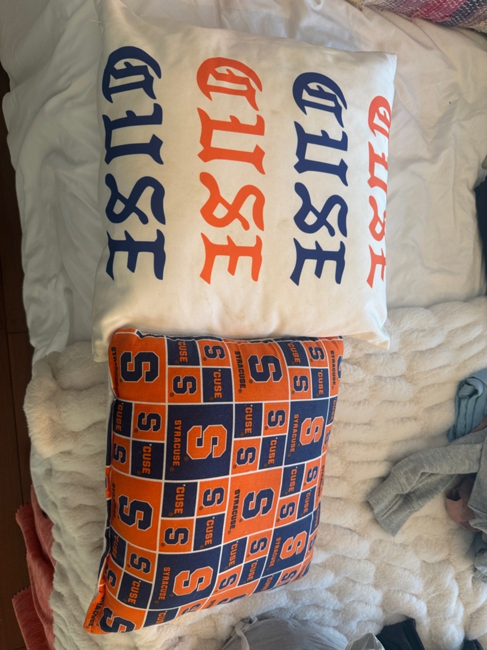 Syracuse Orange and Navy Decorative Pillow Set - Team Logo Accent